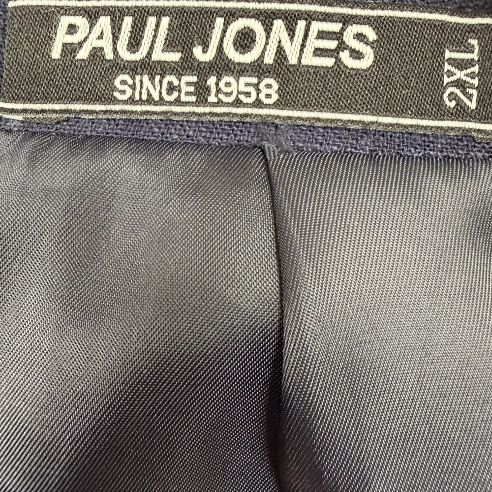 Paul Jones Mens Navy Blue Linen Blend 2-Button Blazer Jacket 2XL PJ0044-1 - Picture 3 of 7